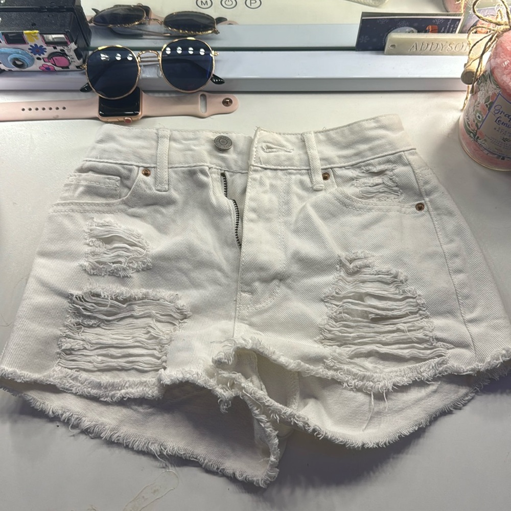 white jean shorts